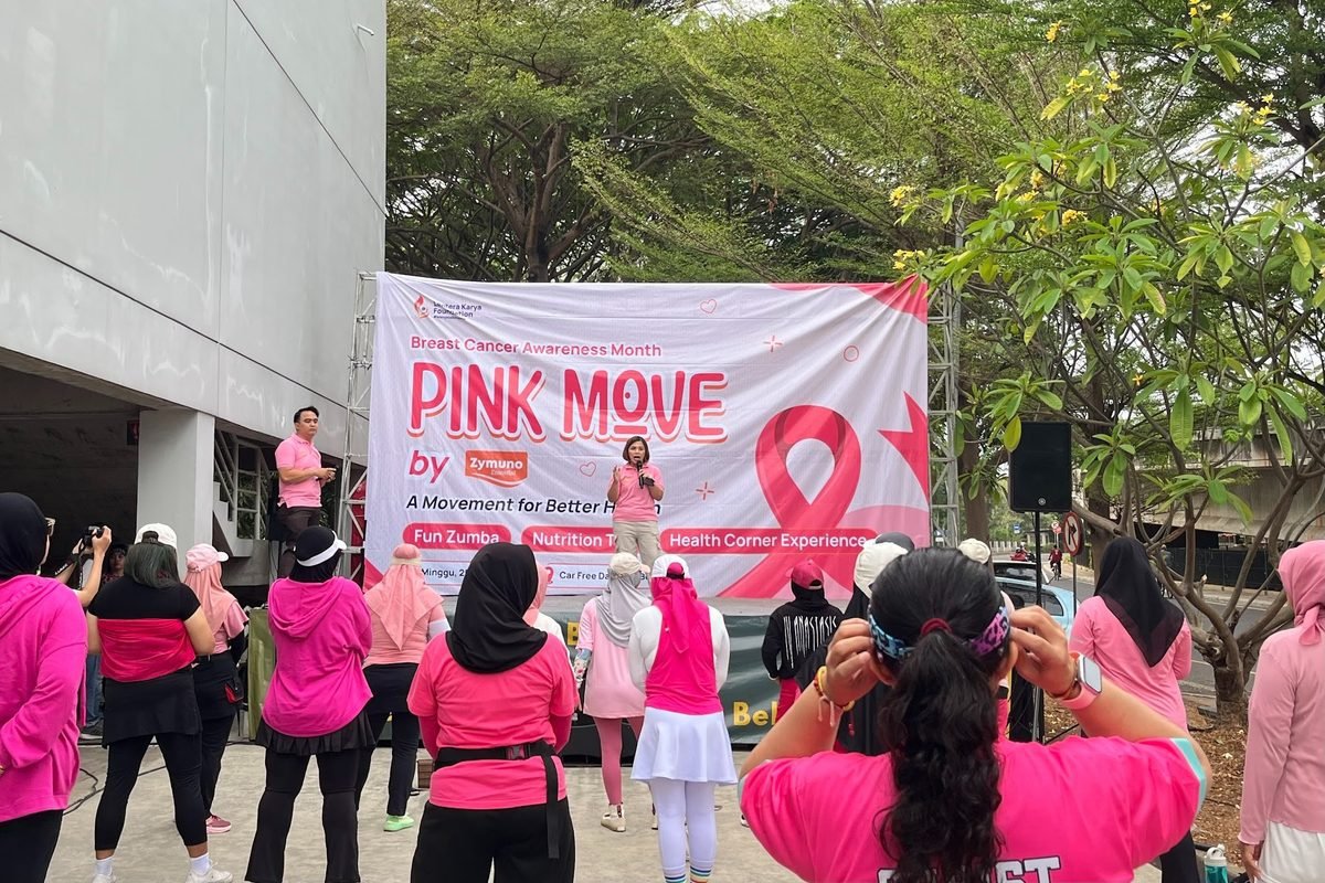 (Perkenalan produk baru, Zymuno For Men dan Zymuno For Femme dalam kegiatan PINK MOVE by Zymuno Essential, Sumber: Dokumentasi Tim Zymuno Essential)